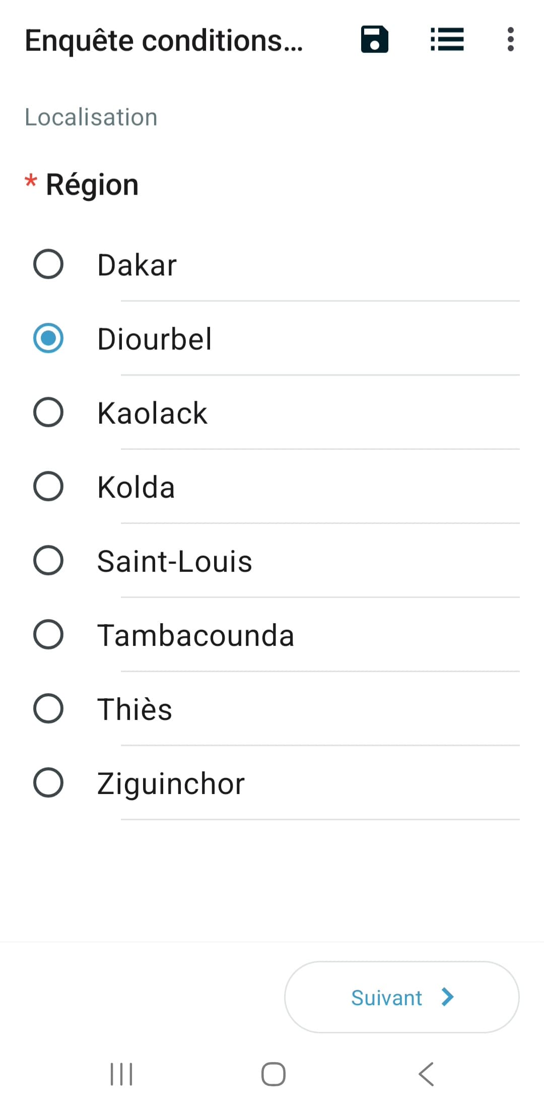 Capture d'écran de SENDA : Collectez partout, même sans réseau